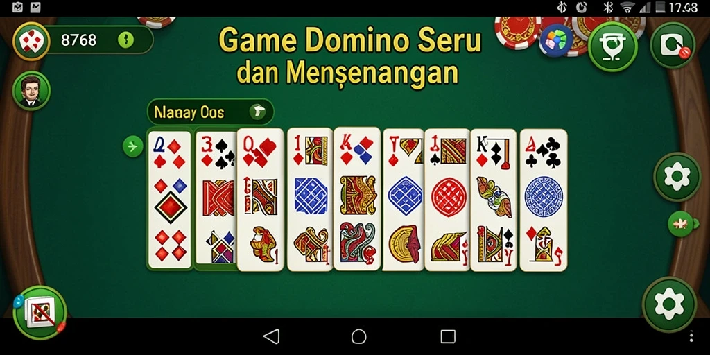 Tangkapan layar gameplay dari game Domino 8768 yang menarik.