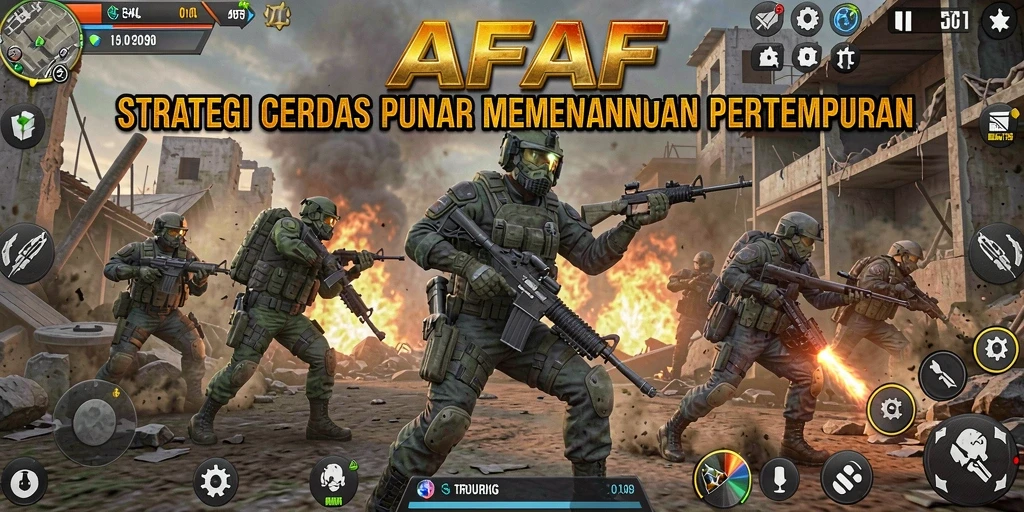 Tampilan screenshot AFAF menampilkan aksi strategis yang intens.