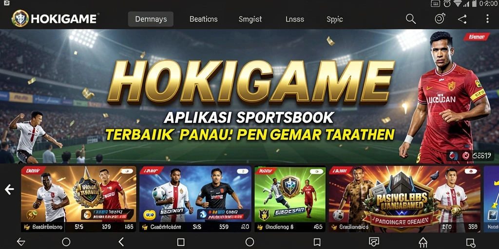 Gameplay HOKIGAME yang menampilkan taruhan olahraga dengan antarmuka yang menarik.