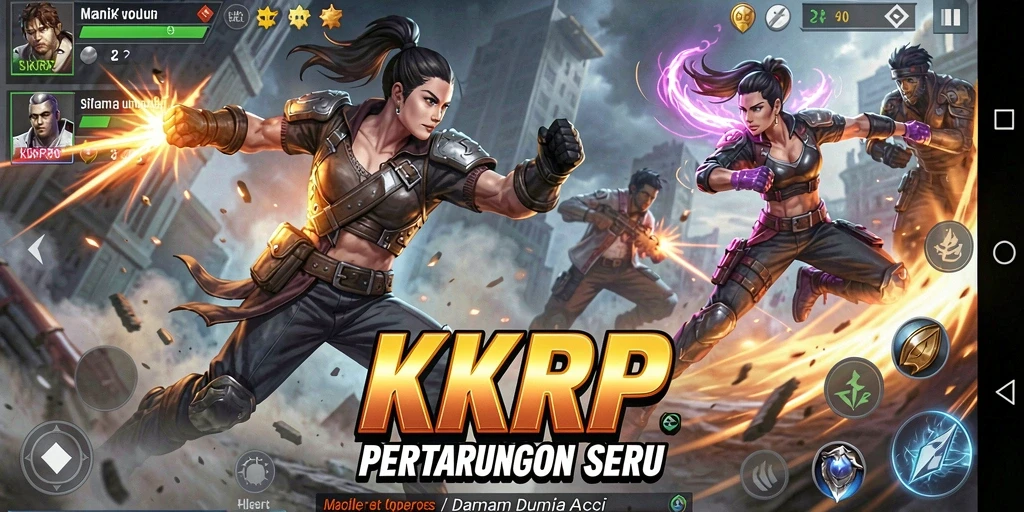 Tampilan seru dari gameplay KKRP dengan aksi bertarung yang memukau.