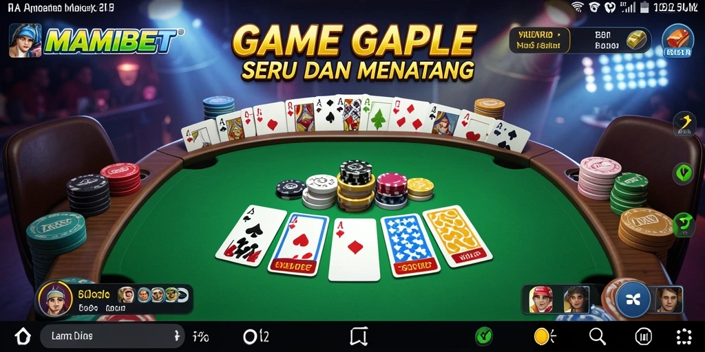 Screenshots gameplay MAMIBET menampilkan keseruan bermain Gaple.