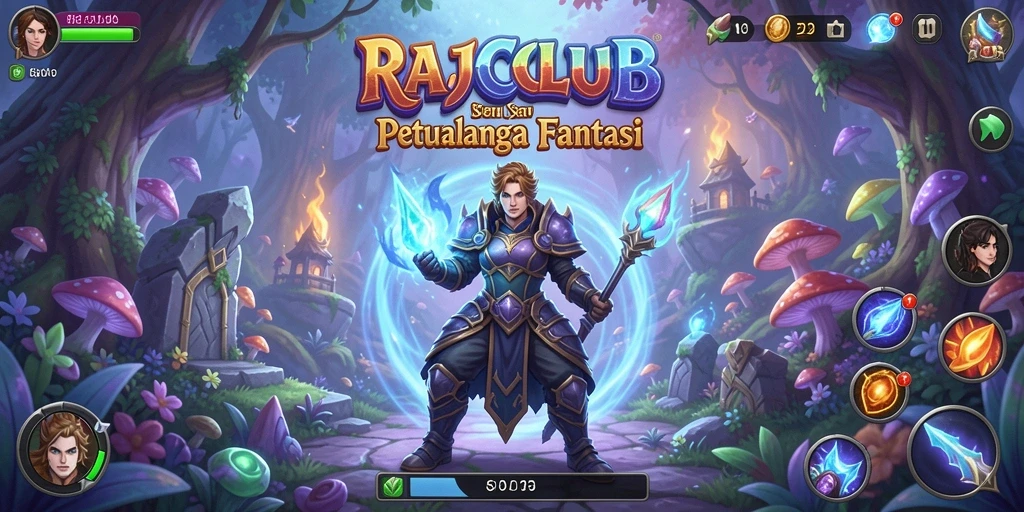 Gameplay RAJACLUB menampilkan dunia petualangan yang luas dan menakjubkan.