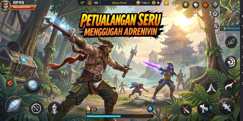 Tampilan gameplay RP99 dengan karakter beraksi dalam petualangan yang menegangkan.