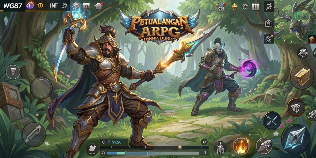 Tampilan gameplay seru dan dinamis di WG87 ARPG.