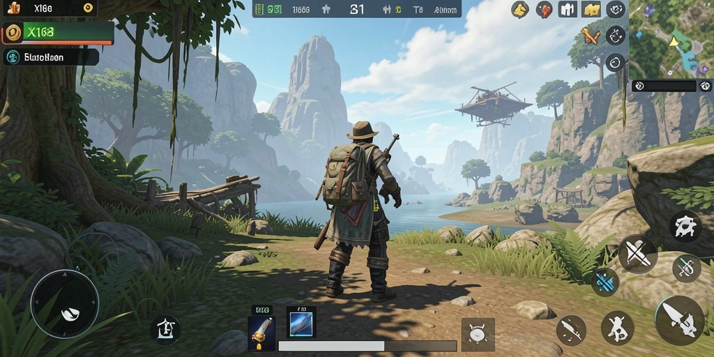 Tampilan gameplay X168 yang menarik dalam dunia terbuka.